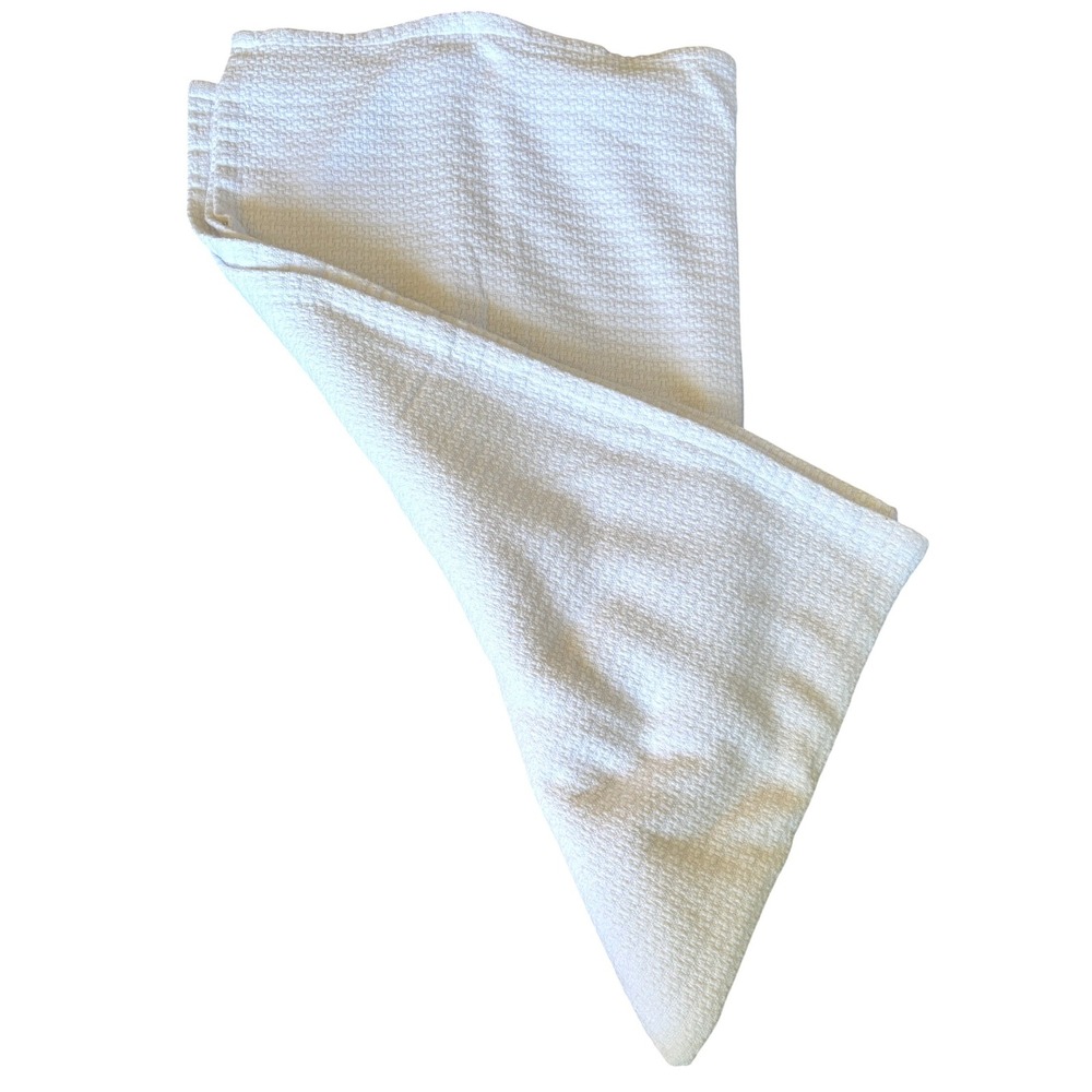 Lauren Ralph Lauren Bedspread Blanket Full/Queen White Waffle Knit Cotton Woven